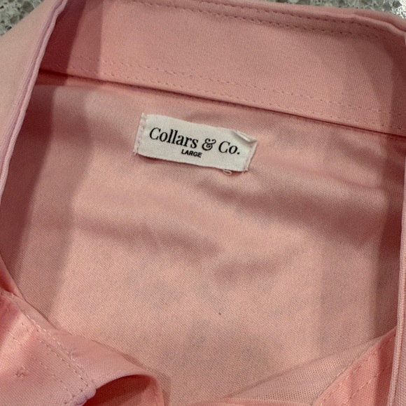 Collars & Co Men's Pink Dress Collar Polo Shirt Size Large - Picture 2 of 7